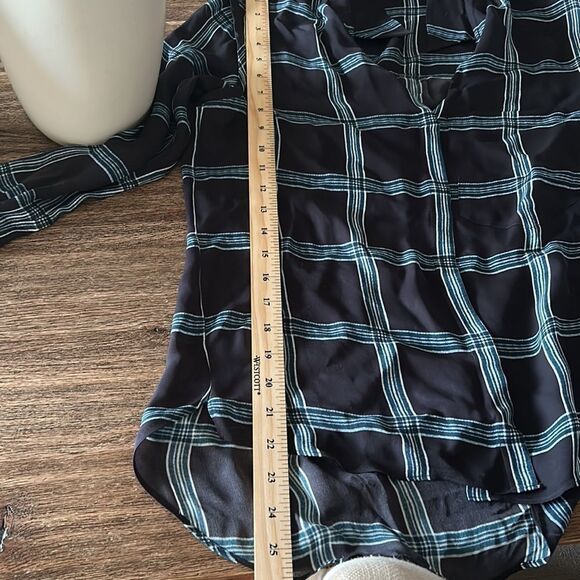 Alc silk plaid long sleeve button up blouse xs - Picture 7 of 12